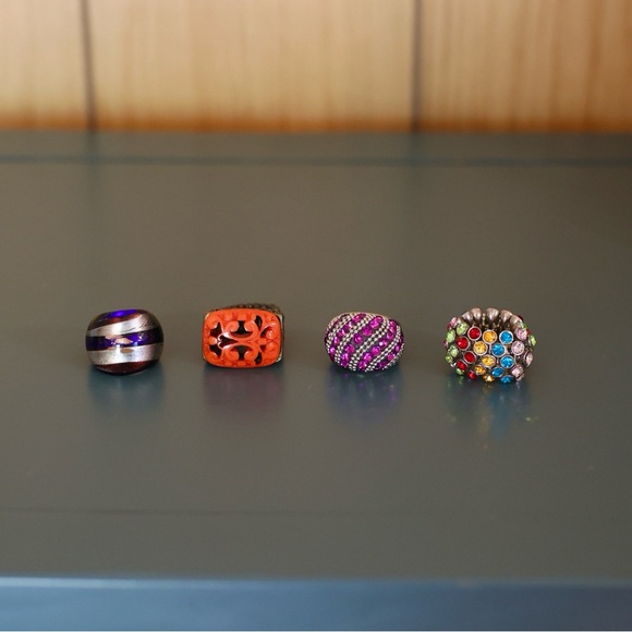 Colorful Statement Rings Set - Picture 1 of 10